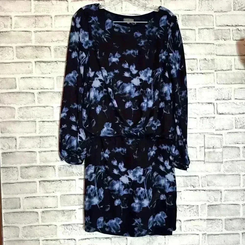 Vince Camuto dress size small in excellent condition black blue and white‎ color